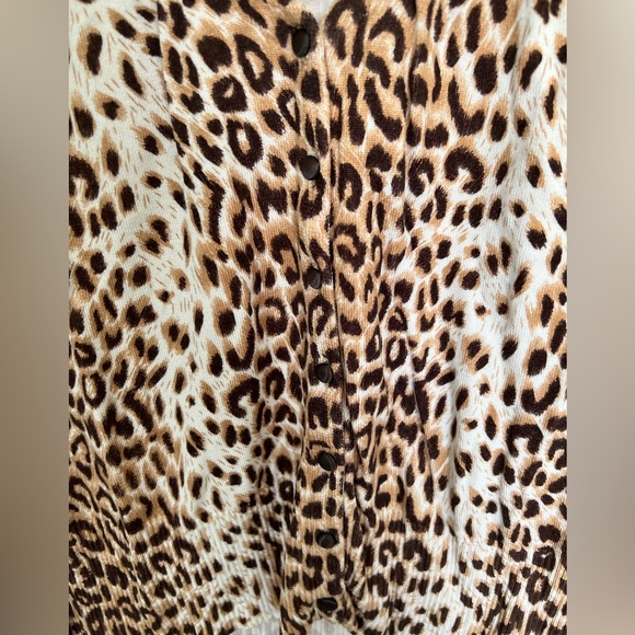 INC International Concepts Cheetah print, button up lightweight sweater.Size XL - Picture 5 of 5